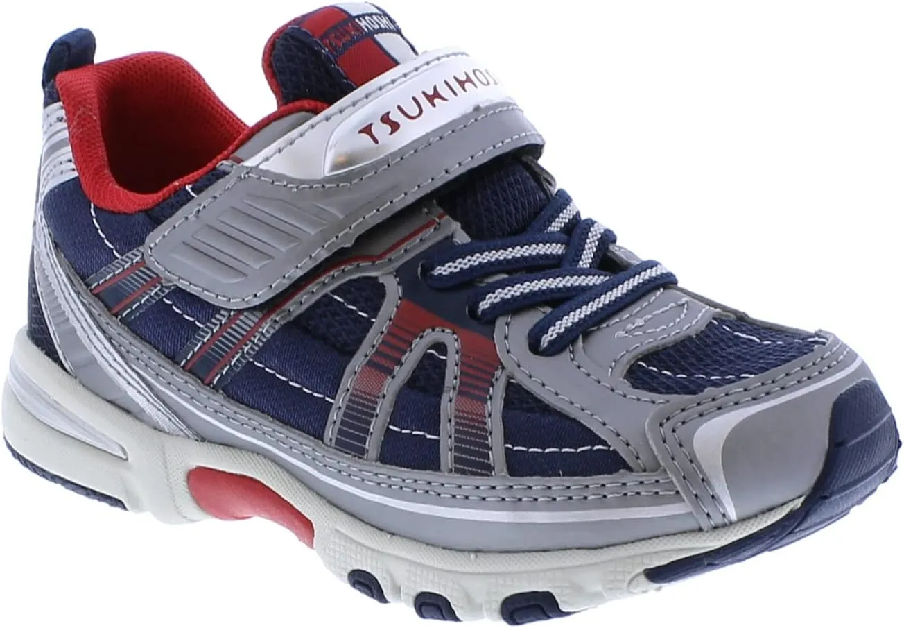 TSUKIHOSHI 3570 STORM Strap-Closure Machine-Washable Child Sneaker Shoe with Wide Toe Box and Slip-Resistant, Non-Marking Outsole - For Toddlers and Little Kids, Ages 1-8