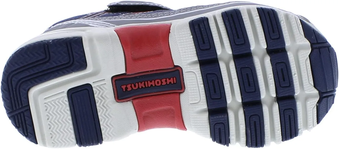 TSUKIHOSHI 3570 STORM Strap-Closure Machine-Washable Child Sneaker Shoe with Wide Toe Box and Slip-Resistant, Non-Marking Outsole - For Toddlers and Little Kids, Ages 1-8