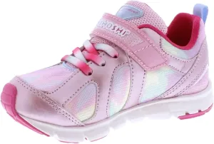 TSUKIHOSHI RAINBOW Kids Shoes - Strap-Closure Machine-Washable Kids Sneakers with Wide Toe Box and Slip-Resistant, Non-Marking Outsoles, Rose/Pink - 4.5 Big Kid (8-12 Years)