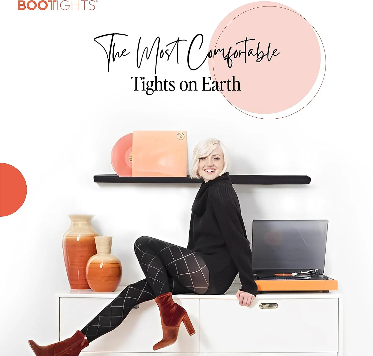 Tummy Control Top Tights With Sock Attached- Hybrid Tights & Performance Sock - Shaping Panty Hose