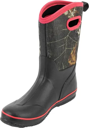 Ubon Rain Boots for Women Waterproof, Insulated Neoprene Rubber Boots Mid Calf, Pull On Mud Boots Gardening Farm Barn Shoes