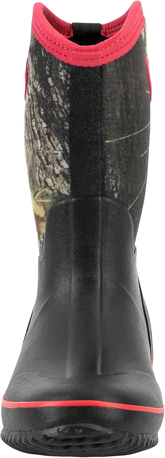Ubon Rain Boots for Women Waterproof, Insulated Neoprene Rubber Boots Mid Calf, Pull On Mud Boots Gardening Farm Barn Shoes