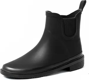 Ubon Women's Short Rain Boots Rubber Waterproof Comfortable Rainbooots Ankle Chelsea Boots Women Mud Garden Shoes for Outdoor Gardening,Farming