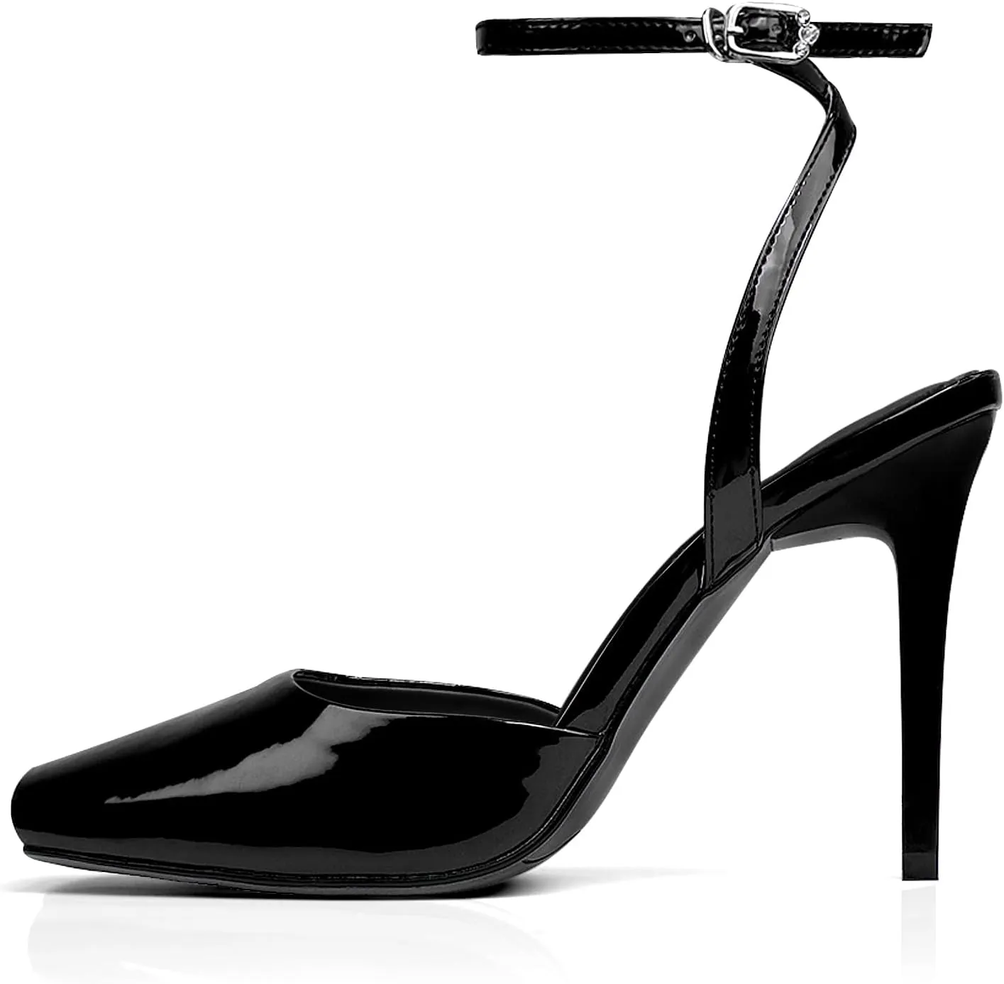 UBWDU Womens Peep Toe Heels Square Open Toe Ankle Strap Stiletto High Heel Sandals Dress Party Fashion Shoes