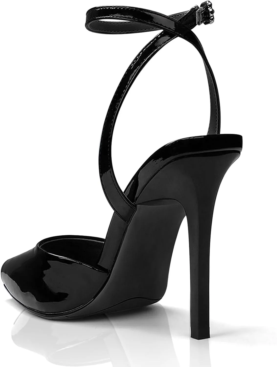 UBWDU Womens Peep Toe Heels Square Open Toe Ankle Strap Stiletto High Heel Sandals Dress Party Fashion Shoes