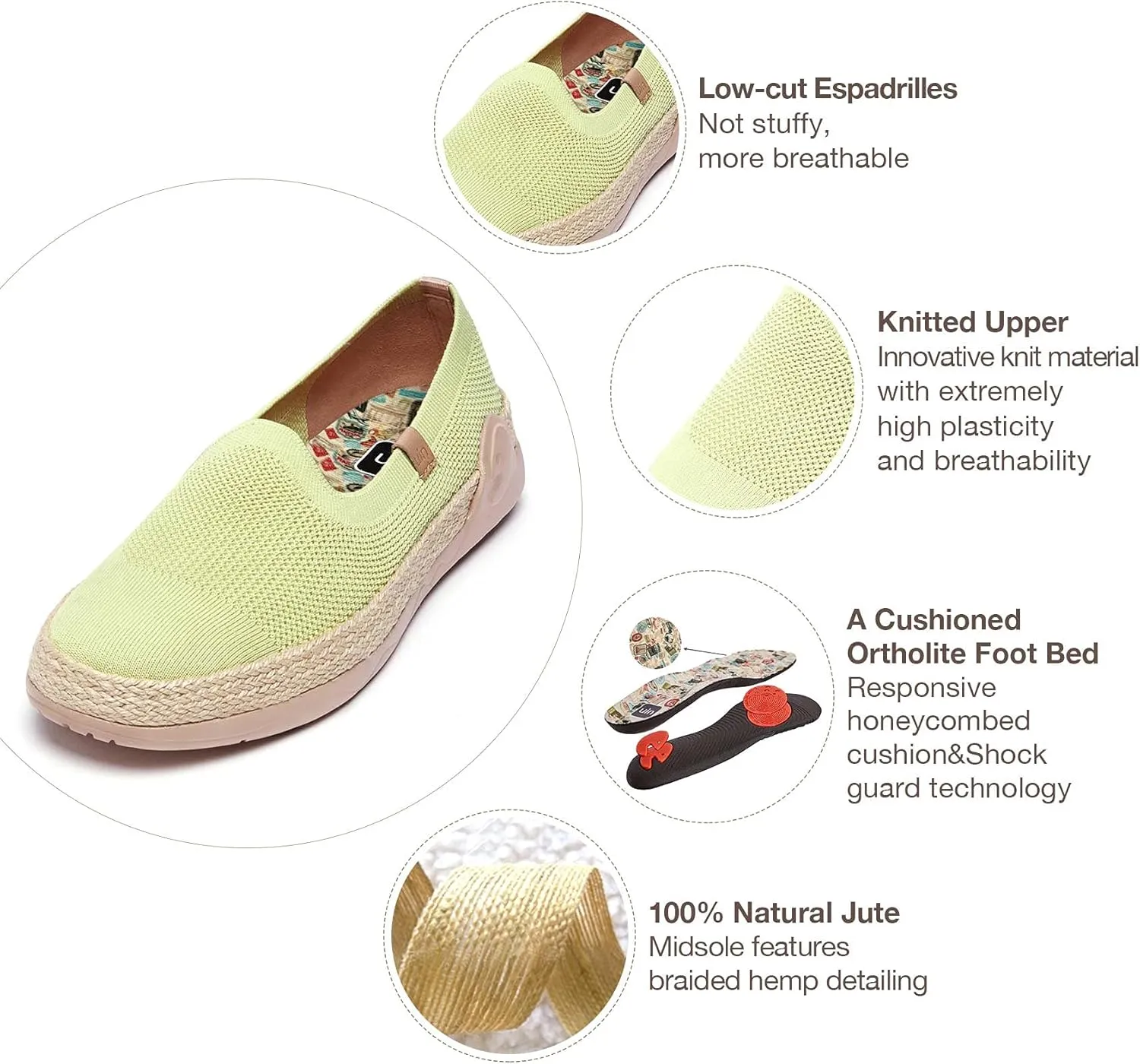 UIN Women's Espadrilles Slip Ons Knitted Lightweight Walking Casual Loafers Comfortable Art Painted Travel Shoes Marbella II