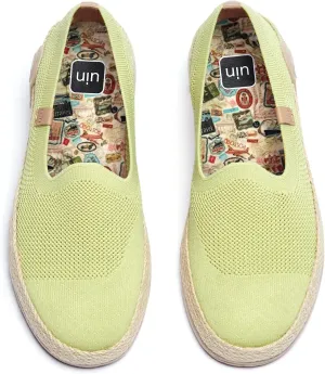 UIN Women's Espadrilles Slip Ons Knitted Lightweight Walking Casual Loafers Comfortable Art Painted Travel Shoes Marbella II
