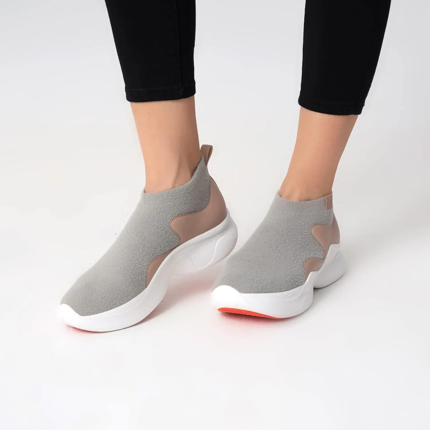 UIN Women's High Top Knitted Chunky Sneakers Casual Lightweight Comfort Dad Shoes Palma Ⅱ