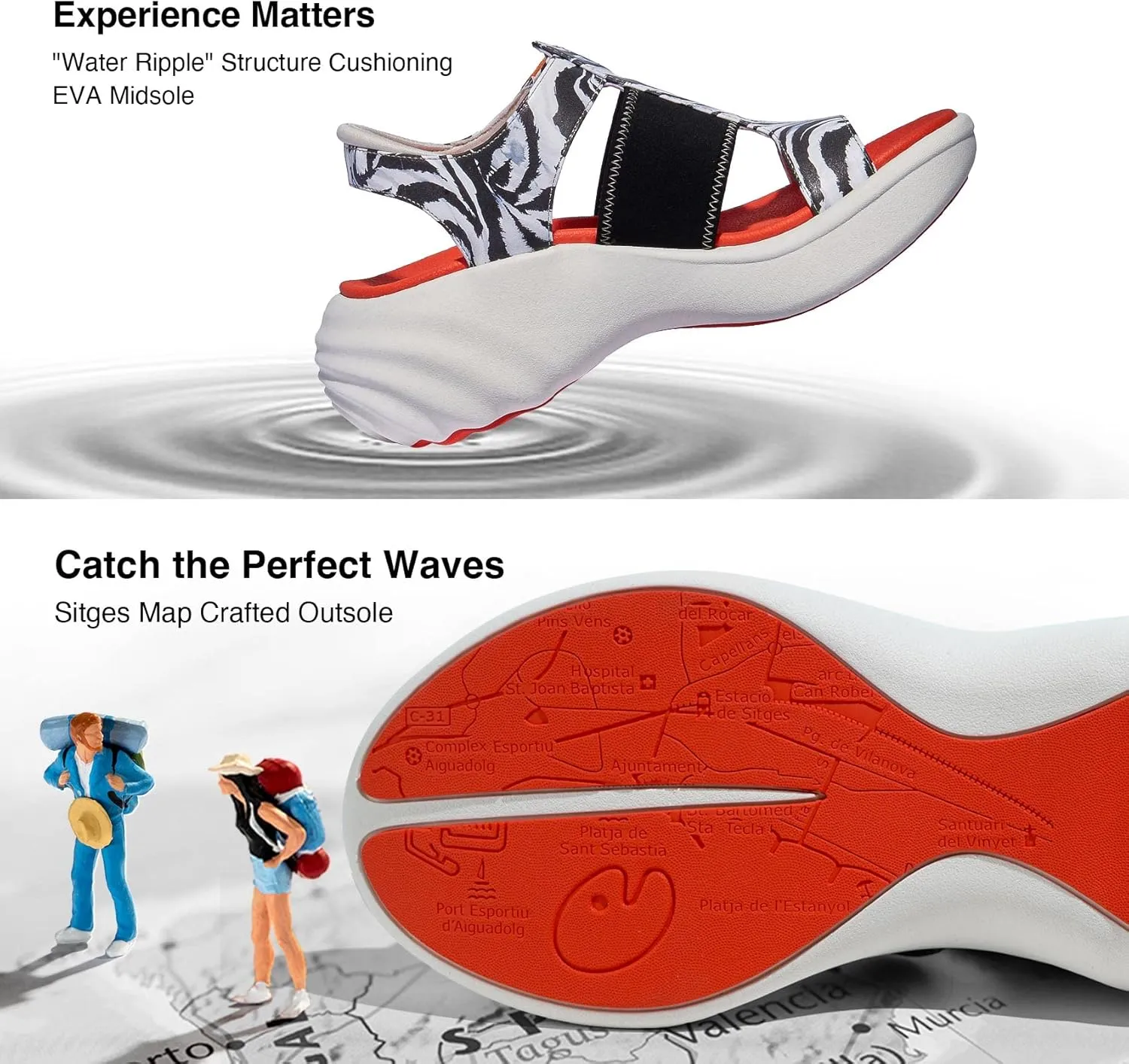 UIN Women's Summer Chunky Platform Wedges Sandals Comfortable Art Travel Shoes Sitges Ⅰ
