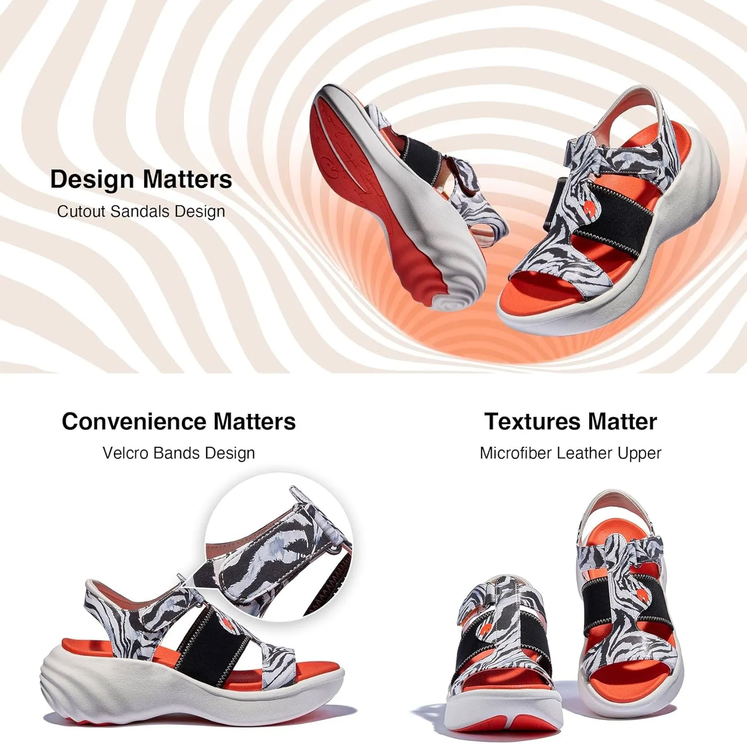 UIN Women's Summer Chunky Platform Wedges Sandals Comfortable Art Travel Shoes Sitges Ⅰ