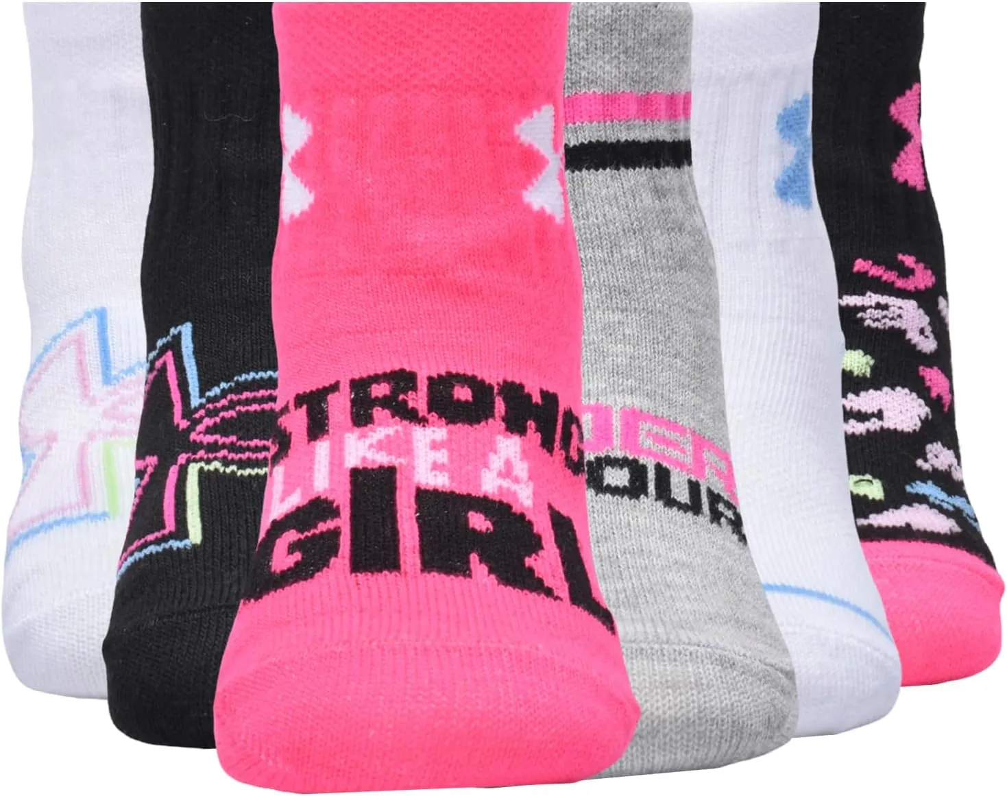 Under Armour Baby Girls Multi Pack Camo Heart Essentials Quarter Sock