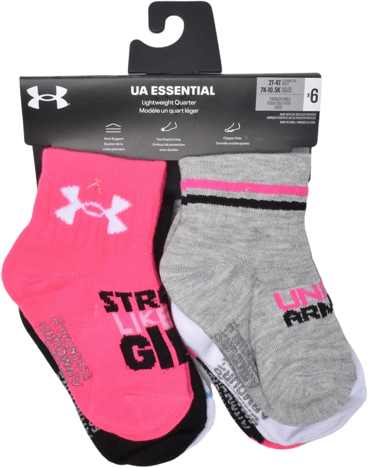 Under Armour Baby Girls Multi Pack Camo Heart Essentials Quarter Sock