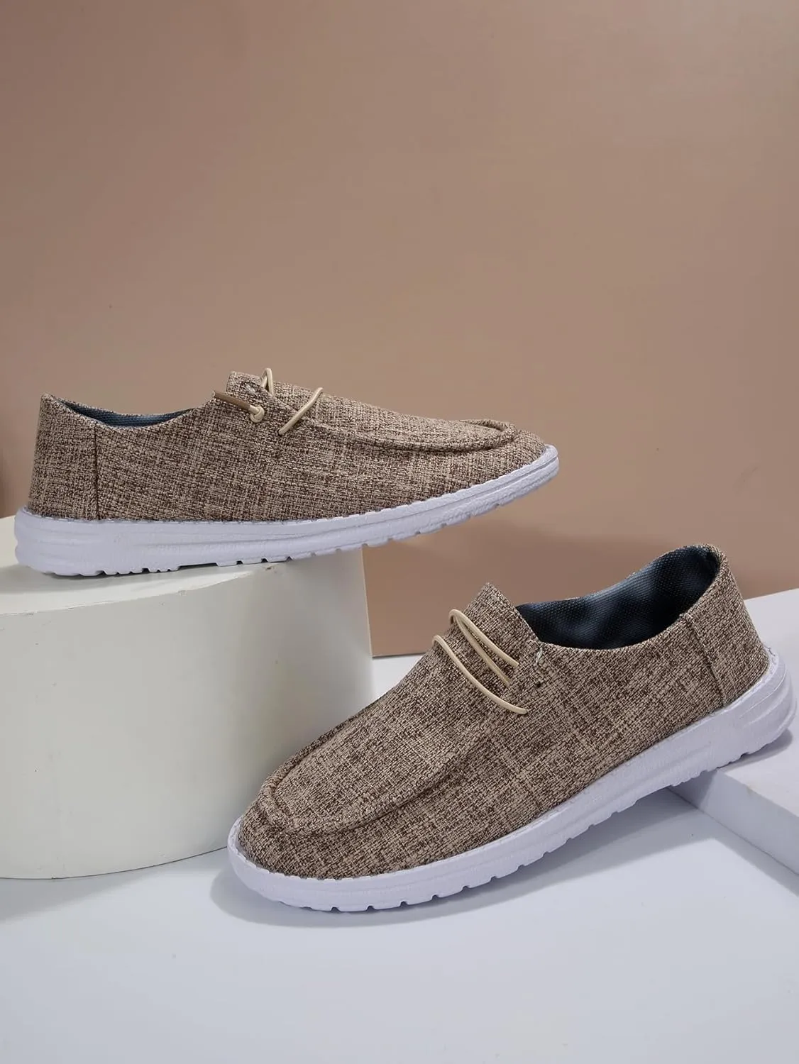 Unisex Aztec Pattern Canvas Loafers Elastic Strips Closure Slip-on Sneakers Comfort Easy-Walking Boat Couple Shoes Ultralight Breathable Sports Shoes for Women/Men Adults/Teenagers, Green/Blue/Yellow