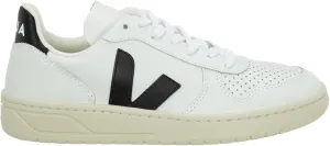 Veja Women's V-10 Lace Up Sneakers, Extra White/Black, 7 Medium US