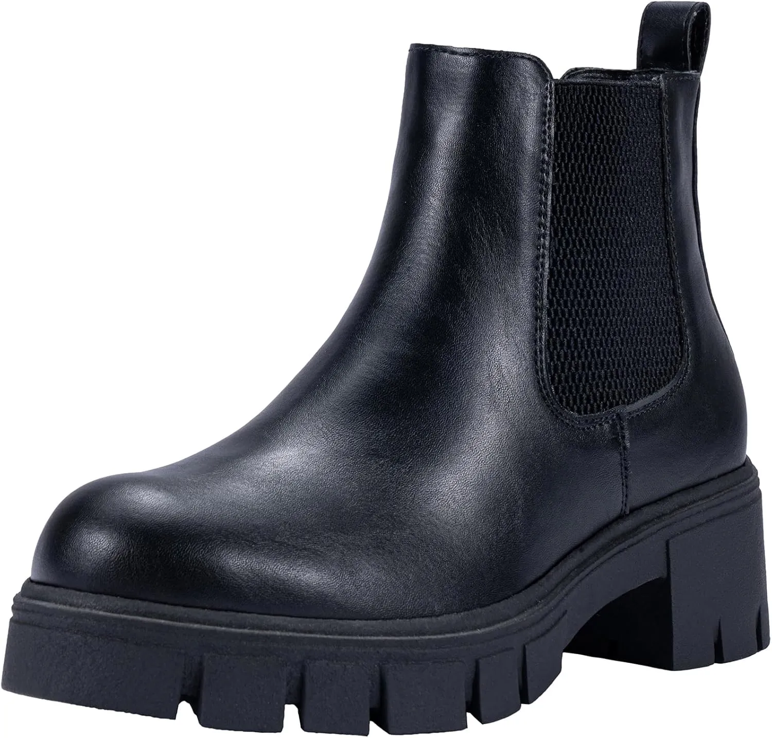 Vepose Women's 936 Chelsea Ankle Boots Platform Lug Sole Elastic Slip on Booties