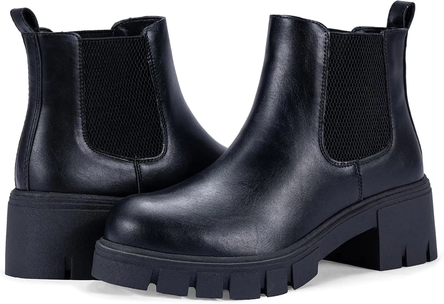 Vepose Women's 936 Chelsea Ankle Boots Platform Lug Sole Elastic Slip on Booties