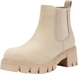 Vepose Women's 936 Chelsea Ankle Boots Platform Lug Sole Elastic Slip on Booties