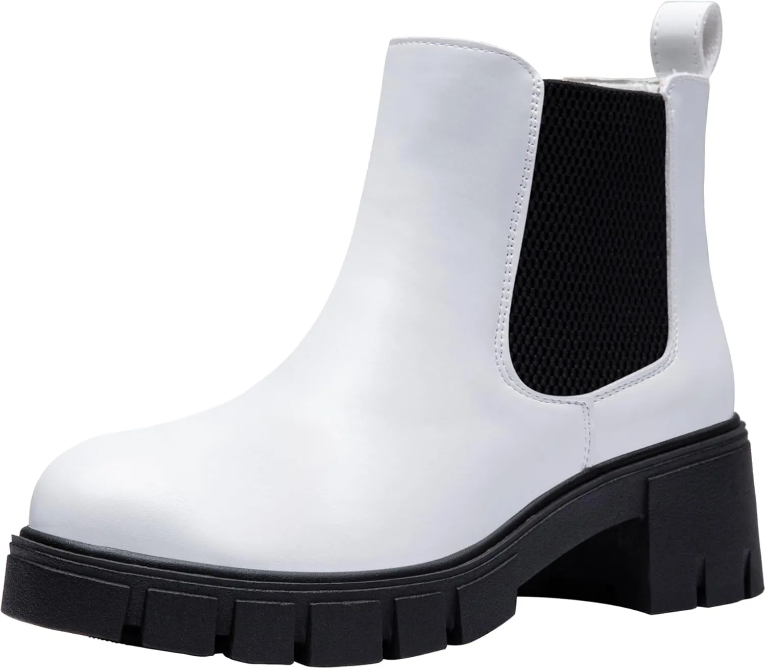 Vepose Women's 936 Chelsea Ankle Boots Platform Lug Sole Elastic Slip on Booties
