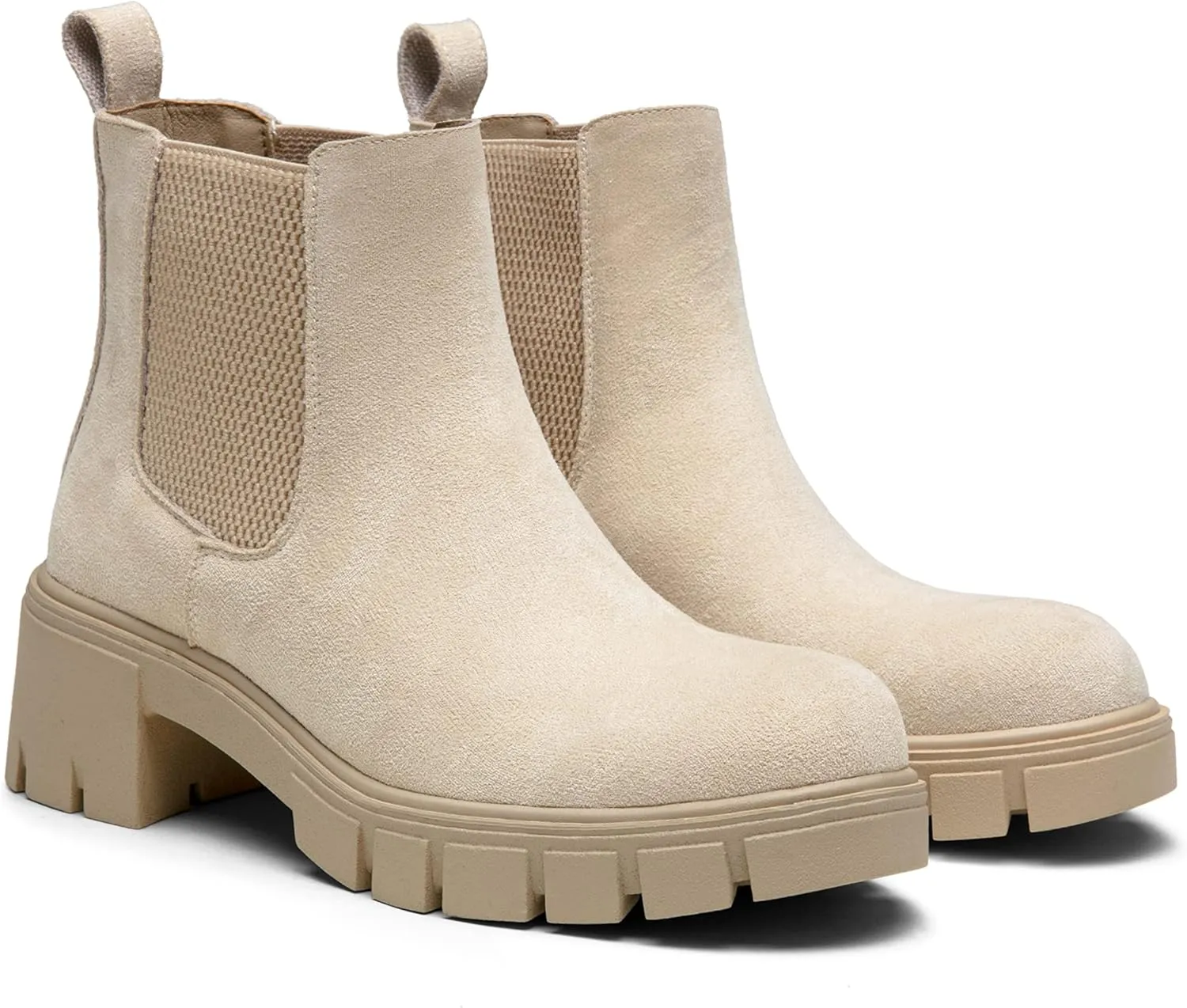 Vepose Women's 936 Chelsea Ankle Boots Platform Lug Sole Elastic Slip on Booties