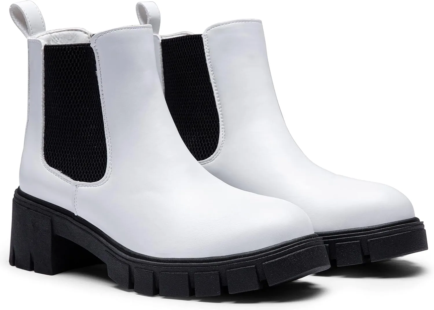Vepose Women's 936 Chelsea Ankle Boots Platform Lug Sole Elastic Slip on Booties