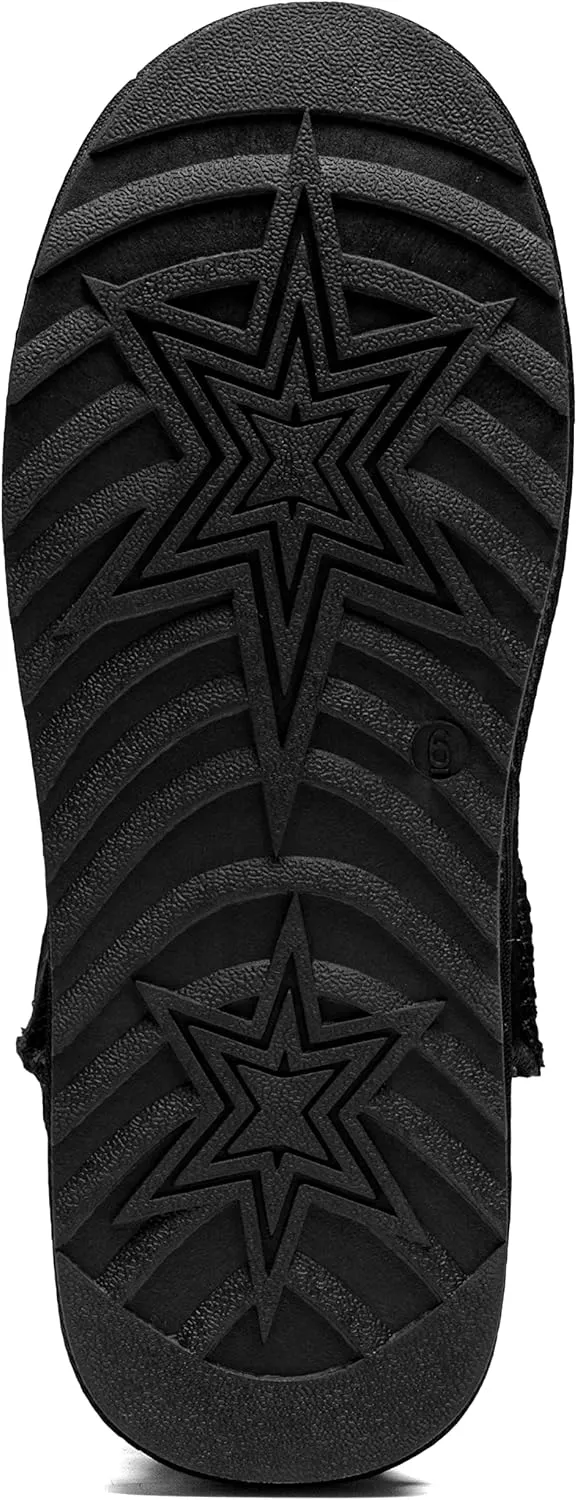 Vepose Women's Winter Snow Boots Warm Fur Mid Calf Tall Suede Fuzzy Slip on Shoes
