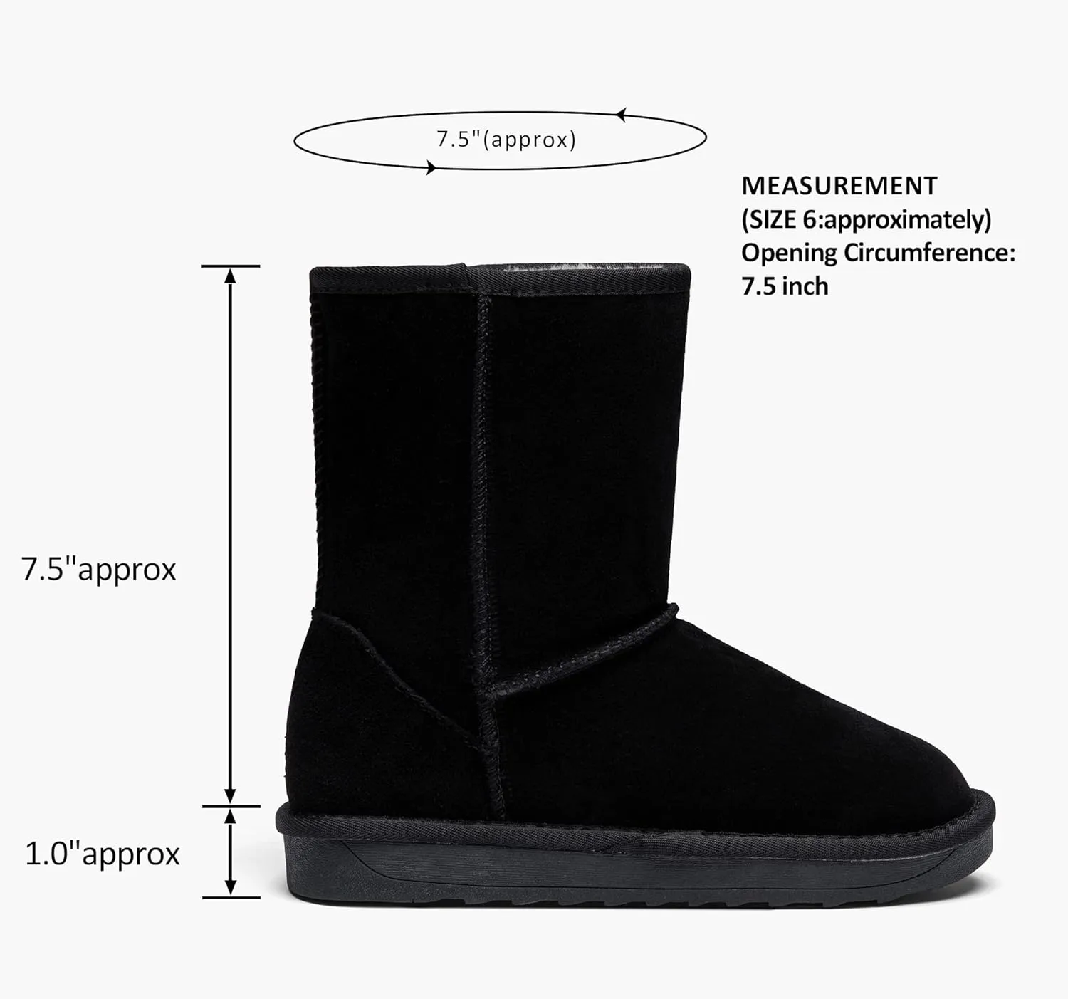 Vepose Women's Winter Snow Boots Warm Fur Mid Calf Tall Suede Fuzzy Slip on Shoes