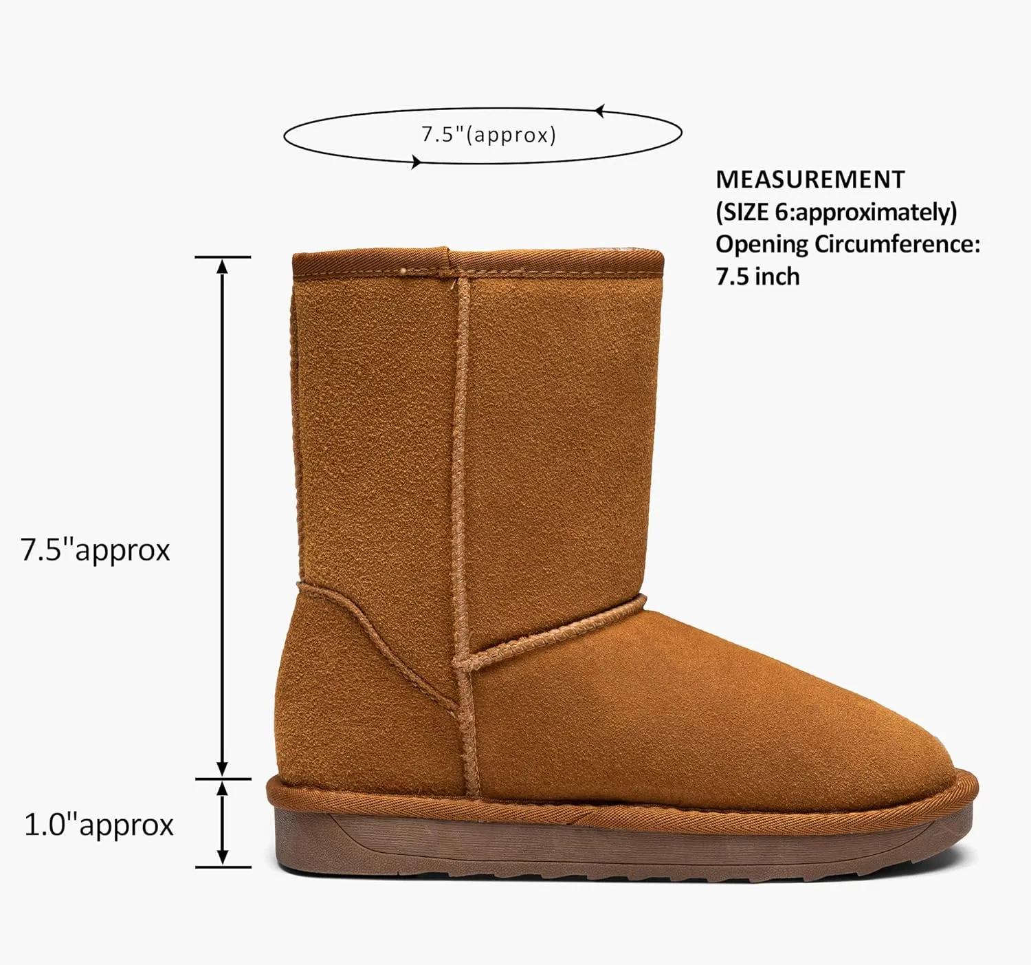 Vepose Women's Winter Snow Boots Warm Fur Mid Calf Tall Suede Fuzzy Slip on Shoes