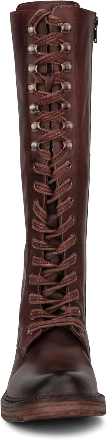 VINTAGE FOUNDRY CO. EST. 2014 Womens Sadelle Tall, Round Toe Boots, Cotton Lining, Flats Leather Outsole