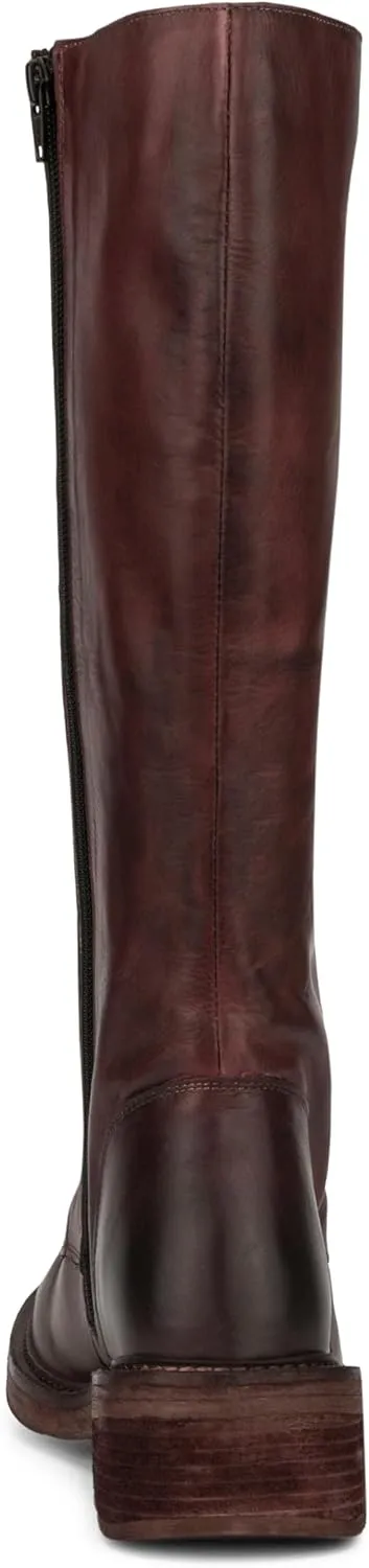 VINTAGE FOUNDRY CO. EST. 2014 Womens Sadelle Tall, Round Toe Boots, Cotton Lining, Flats Leather Outsole