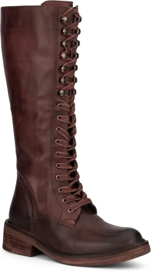 VINTAGE FOUNDRY CO. EST. 2014 Womens Sadelle Tall, Round Toe Boots, Cotton Lining, Flats Leather Outsole