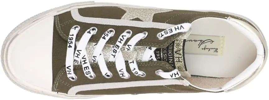Vintage Havana Womens Alive Metallic Glitter Slip On Sneakers Shoes Casual - Gold, Green