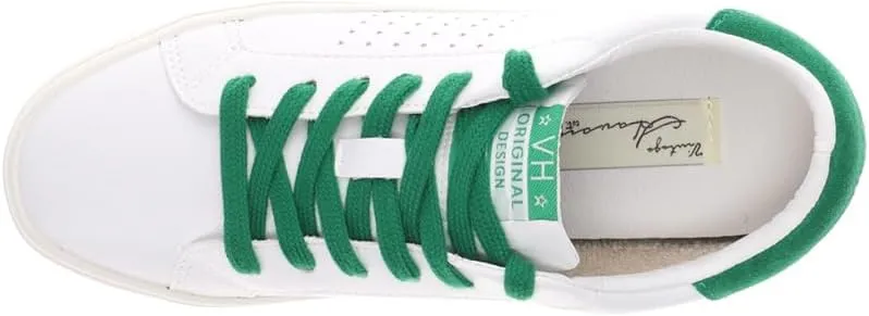 Vintage Havana Womens Original Perforated Lace Up Sneakers Shoes Casual - Green, White