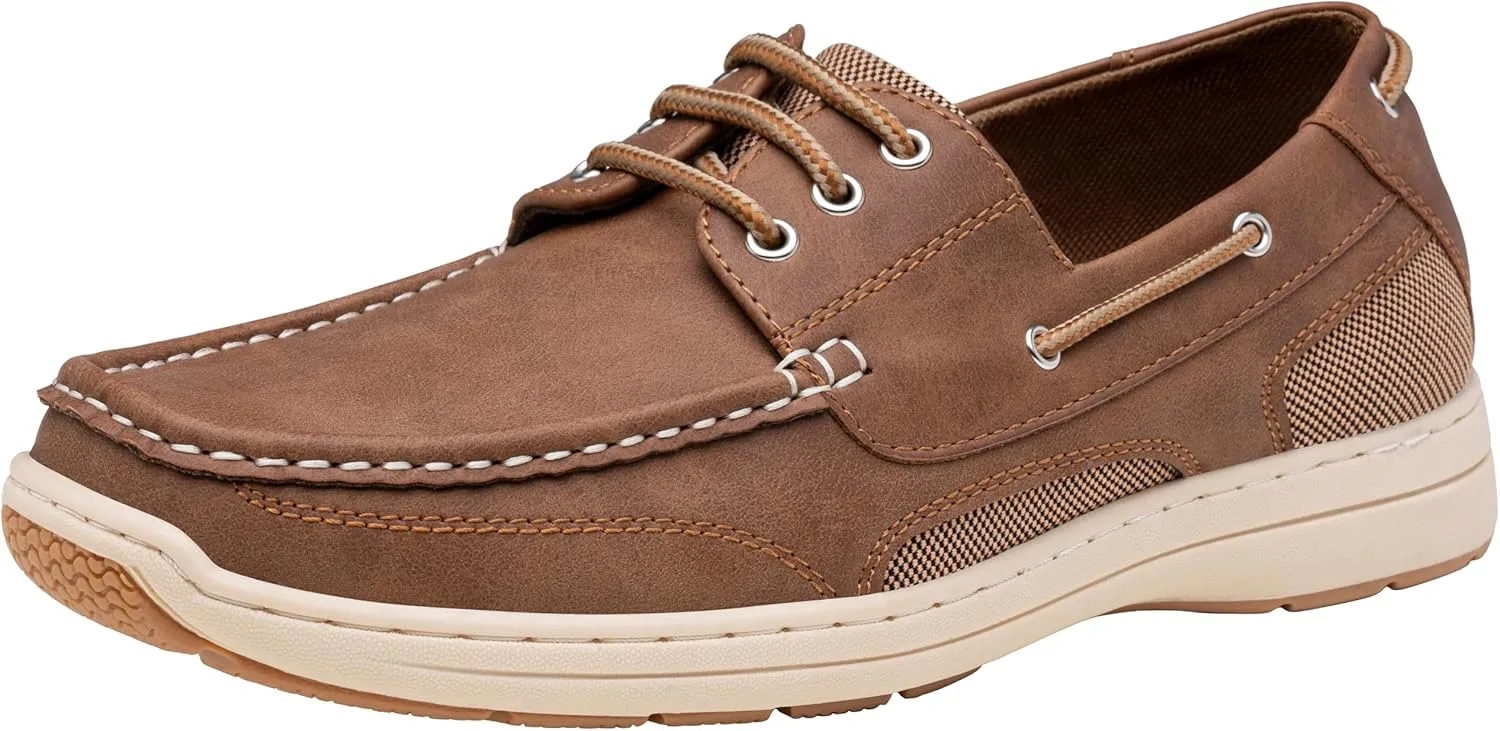 Vostey Men's Loafers & Slip-ons 3-Eye Boat Shoes Men Comfortable Casual Loafers for Men