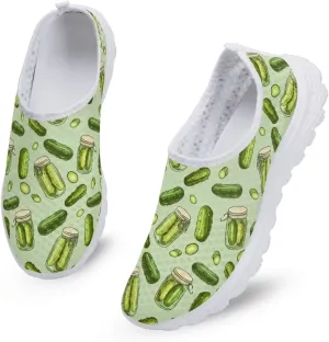 Walking Shoes for Woman Mother Breathable Arch Support Work Sneakers Fashion Cute Nursing Loafers for Gym Size 5.5-11.5 White Sole