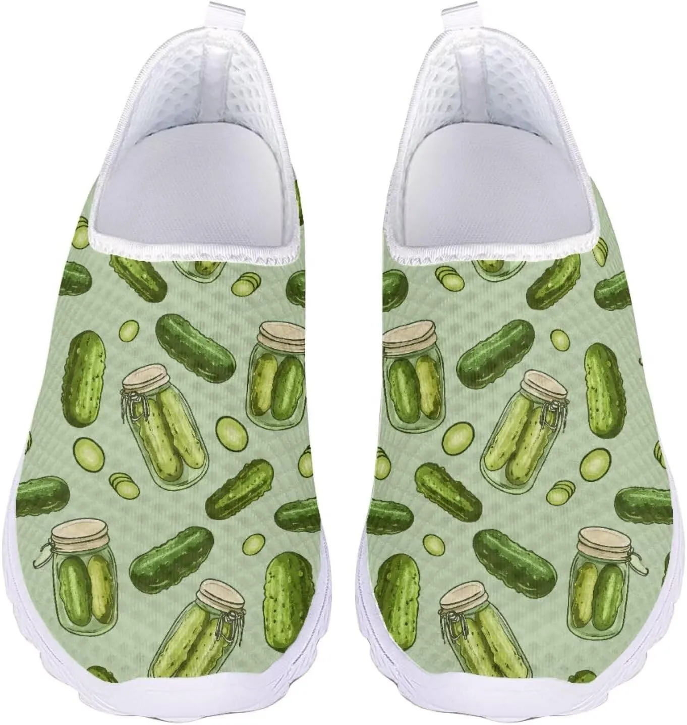 Walking Shoes for Woman Mother Breathable Arch Support Work Sneakers Fashion Cute Nursing Loafers for Gym Size 5.5-11.5 White Sole