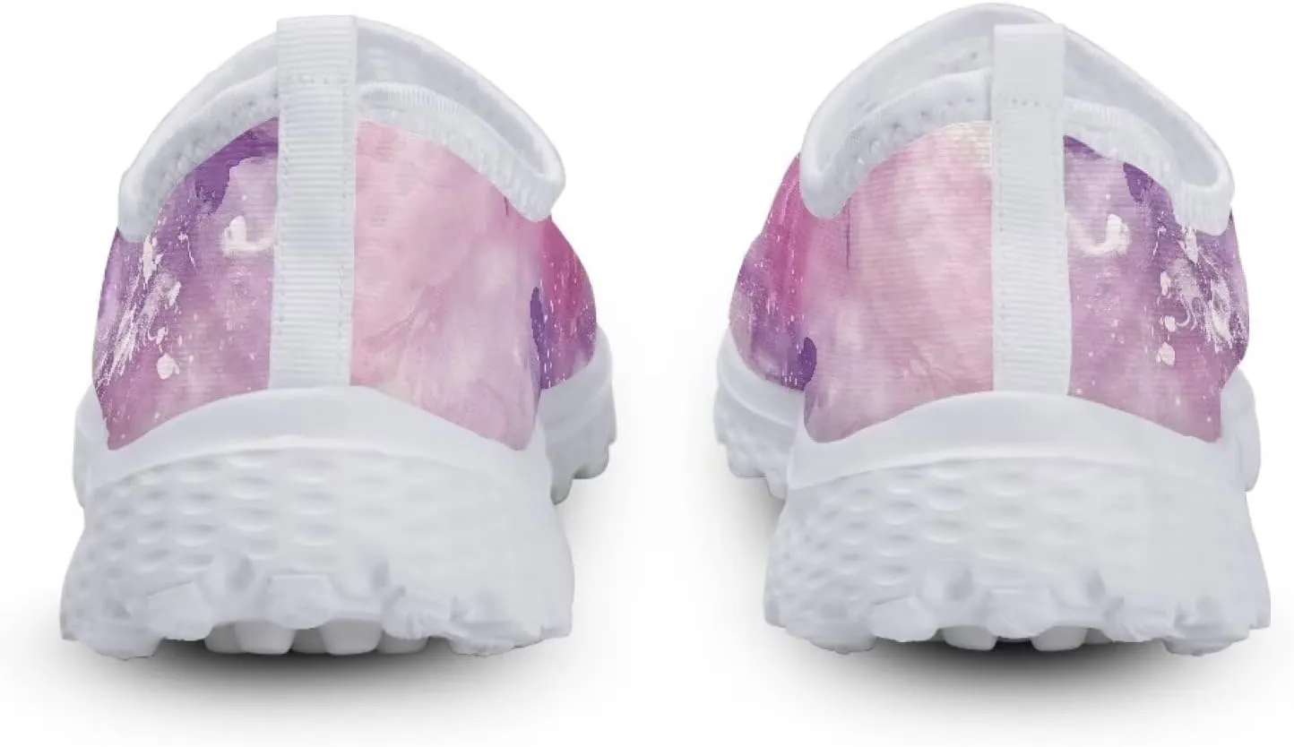 Walking Shoes for Woman Mother Breathable Arch Support Work Sneakers Fashion Cute Nursing Loafers for Gym Size 5.5-11.5 White Sole