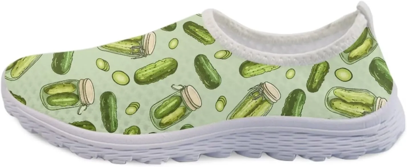 Walking Shoes for Woman Mother Breathable Arch Support Work Sneakers Fashion Cute Nursing Loafers for Gym Size 5.5-11.5 White Sole
