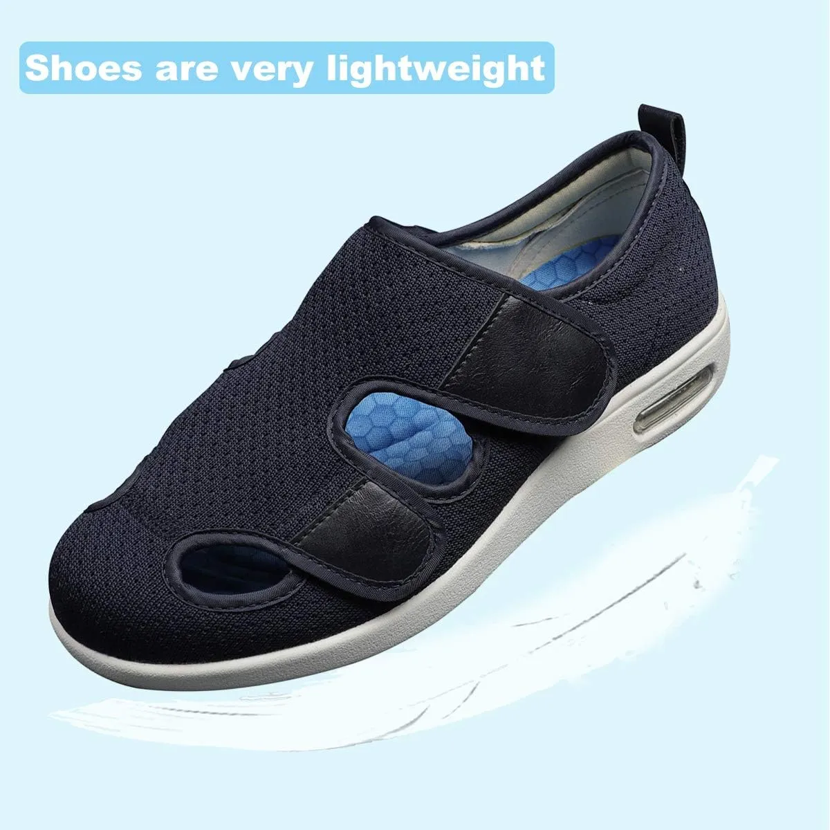 W&LESVAGO Diabetic Shoes for Women, Air Cushion Lightweight Comfy Sandals Walking Shoes for Elderly Swollen Feet Indoor/Outdoor
