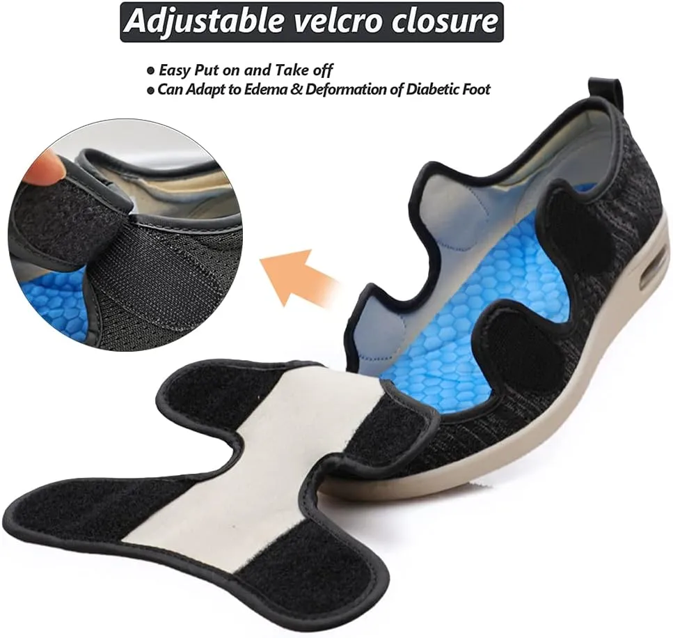 W&LESVAGO Diabetic Shoes for Women, Air Cushion Lightweight Comfy Sandals Walking Shoes for Elderly Swollen Feet Indoor/Outdoor