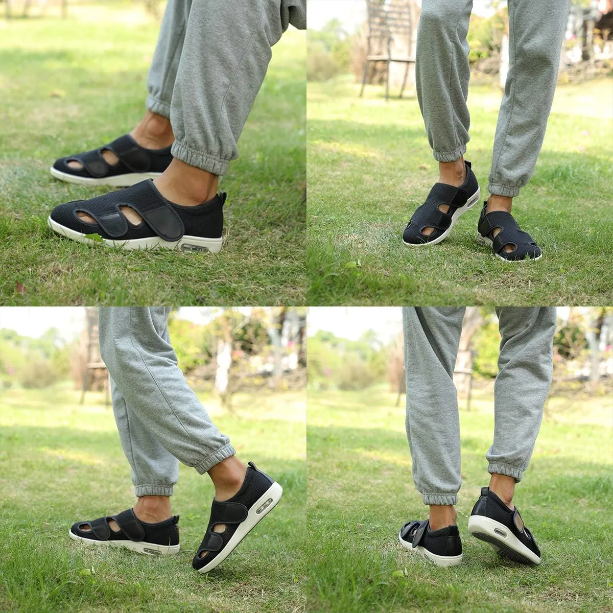 W&LESVAGO Diabetic Shoes for Women, Air Cushion Lightweight Comfy Sandals Walking Shoes for Elderly Swollen Feet Indoor/Outdoor