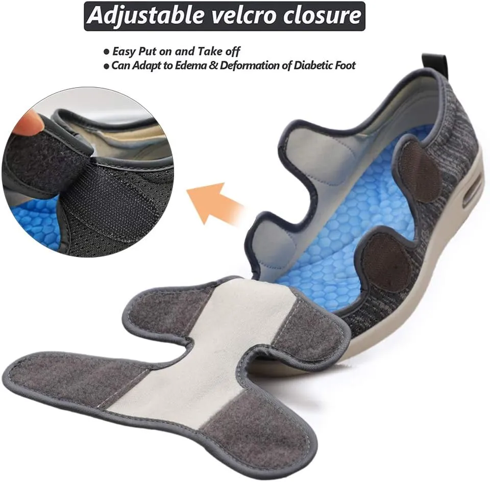 W&LESVAGO Diabetic Shoes for Women, Air Cushion Lightweight Comfy Sandals Walking Shoes for Elderly Swollen Feet Indoor/Outdoor