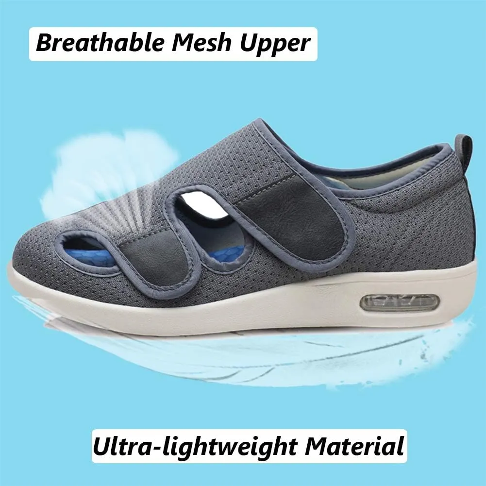W&LESVAGO Men's Wide Width Diabetic Shoes, Air Cushion Lightweight Comfy Sandals Walking Shoes for Elderly Swollen Bandaged Feet Indoor/Outdoor