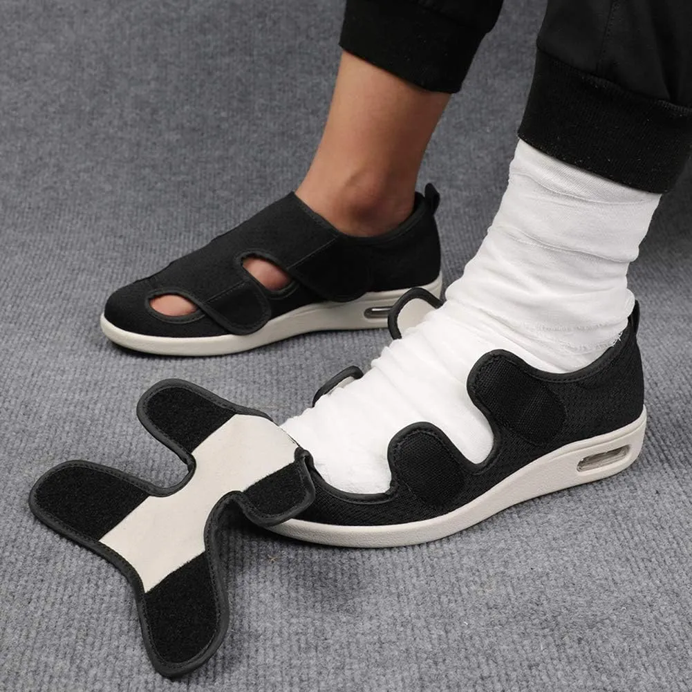 W&LESVAGO Men's Wide Width Diabetic Shoes, Air Cushion Lightweight Comfy Sandals Walking Shoes for Elderly Swollen Bandaged Feet Indoor/Outdoor