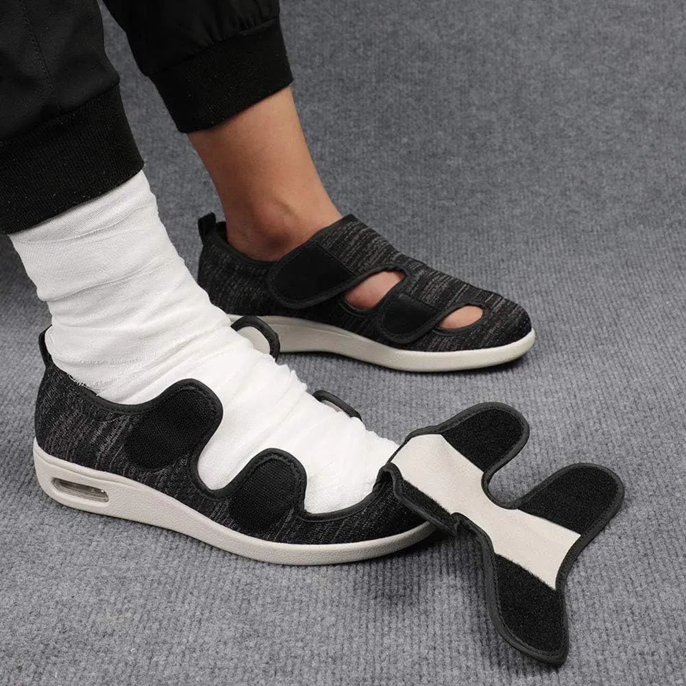 W&LESVAGO Men's Wide Width Diabetic Shoes, Air Cushion Lightweight Comfy Sandals Walking Shoes for Elderly Swollen Bandaged Feet Indoor/Outdoor