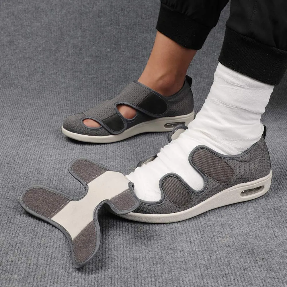 W&LESVAGO Men's Wide Width Diabetic Shoes, Air Cushion Lightweight Comfy Sandals Walking Shoes for Elderly Swollen Bandaged Feet Indoor/Outdoor
