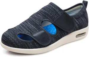 W&LESVAGO Men's Wide Width Diabetic Shoes, Air Cushion Lightweight Comfy Sandals Walking Shoes for Elderly Swollen Bandaged Feet Indoor/Outdoor