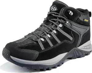 wantdo Men's Winter Waterproof Ankle-High Hiking Boots Lightweight Non-Slip Outdoor Shoes