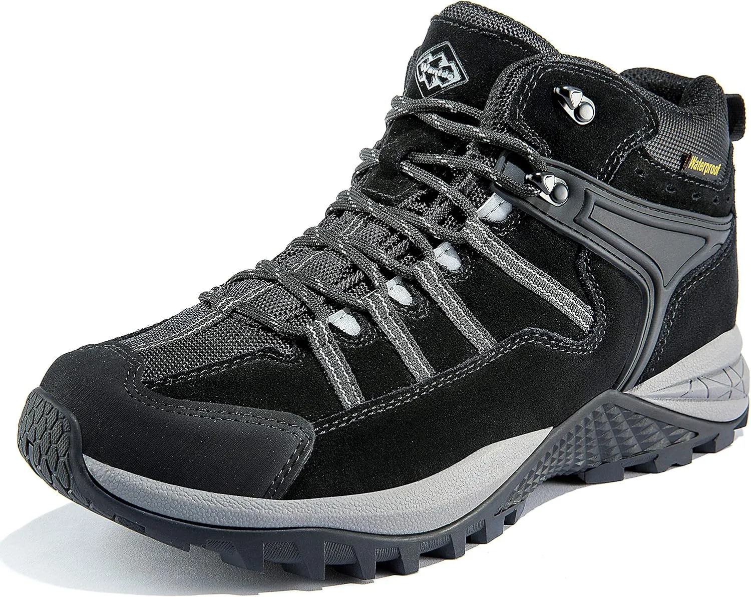 wantdo Men's Winter Waterproof Ankle-High Hiking Boots Lightweight Non-Slip Outdoor Shoes