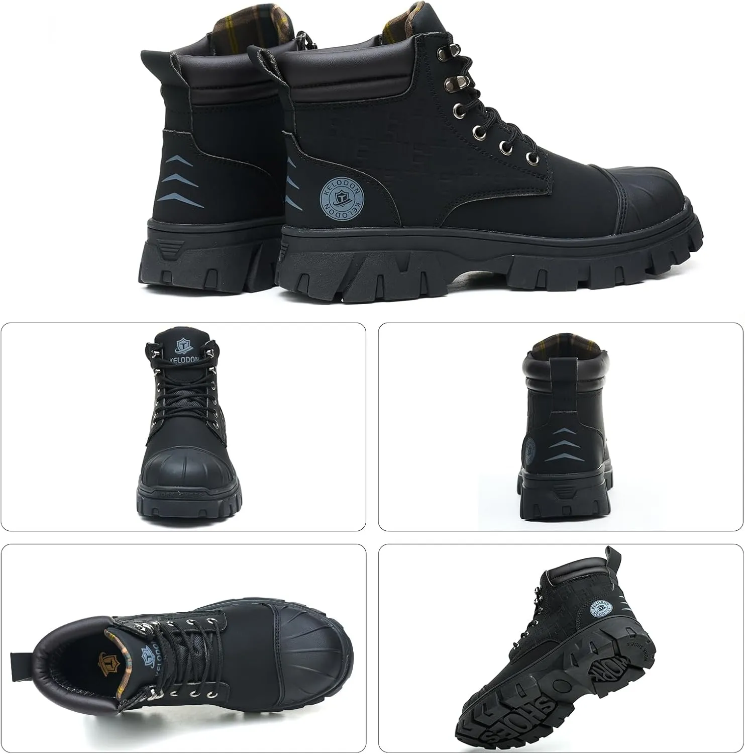 Waterproof Steel Toe Boots For Men 6 Inch Leather Steel Toe Shoes Non Slip Resistant Safety Work Boots Indestructible Lightweight Construction Boot With Composite Toe