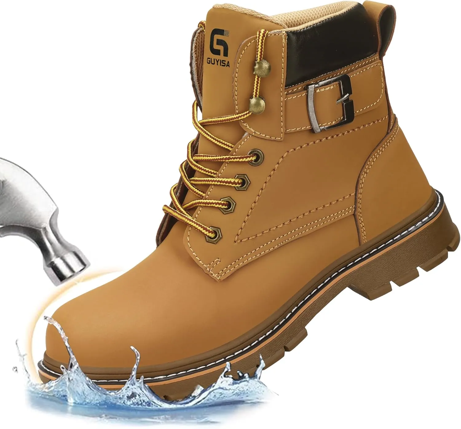 Waterproof Steel Toe Work Boots for Men Safety Non Slip Stylish Boots Industrial & Construction Boots